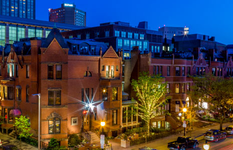 284 Newbury Street night view from above